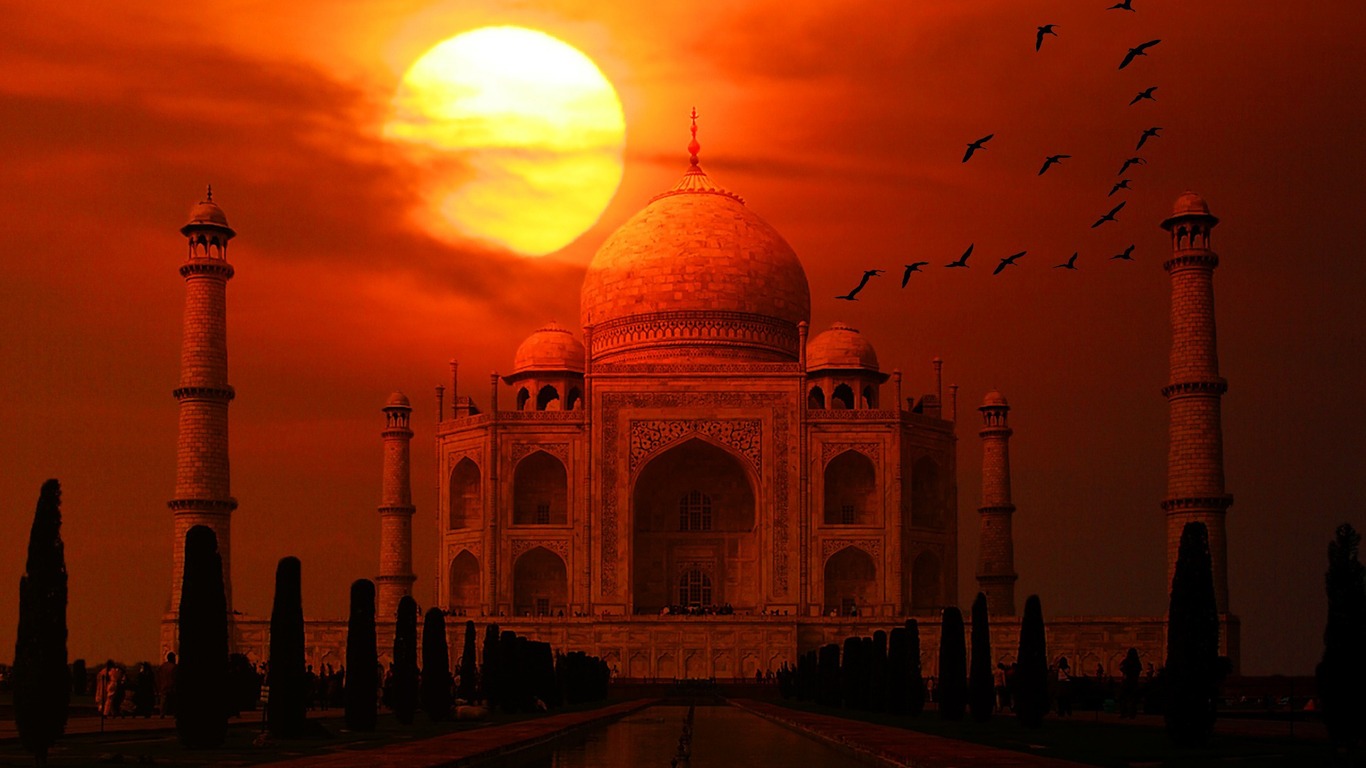 visita al Taj Mahal durante el atardecer