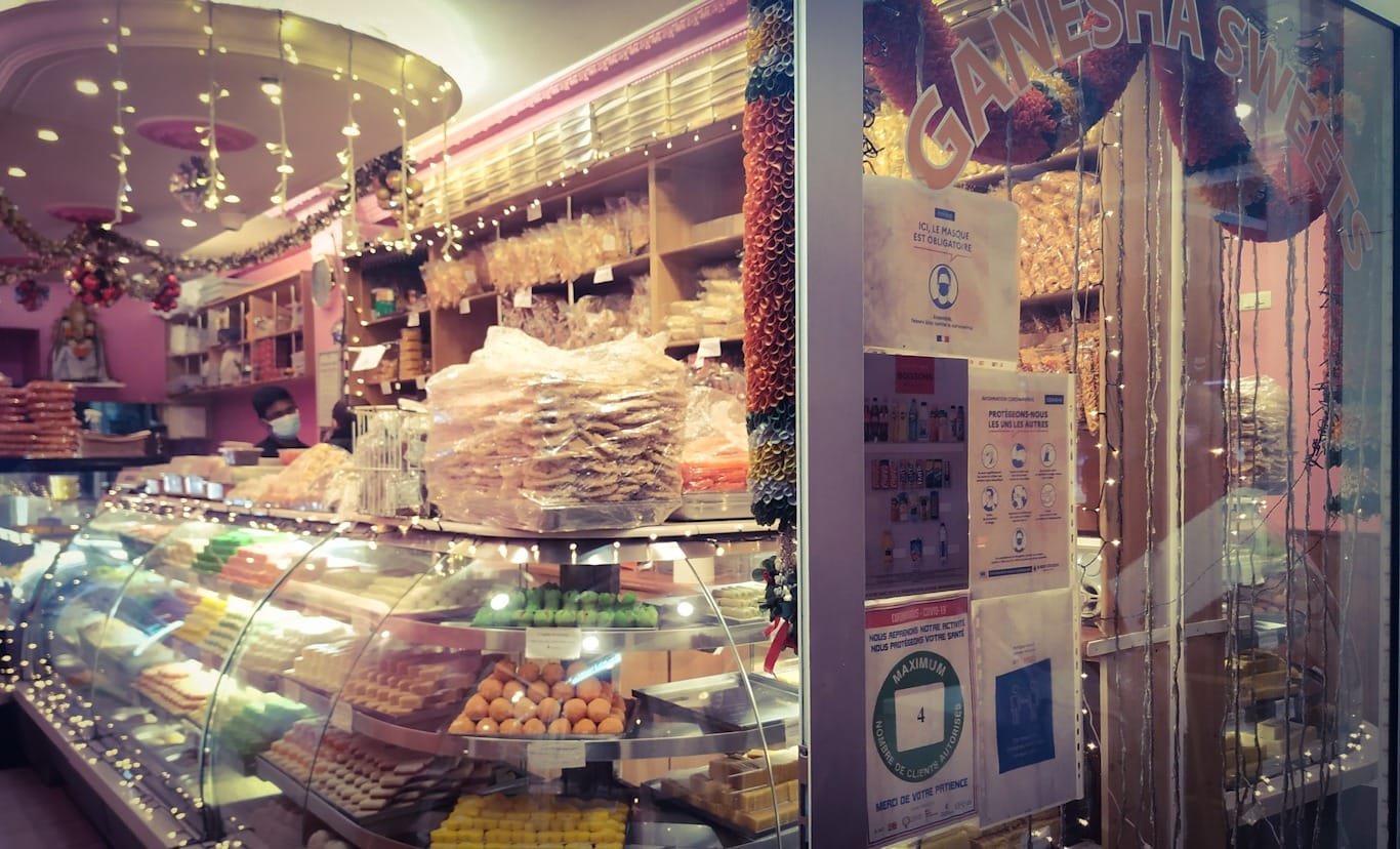 Indian candy store in Little India in Paris Indian candy store in Little India in Paris