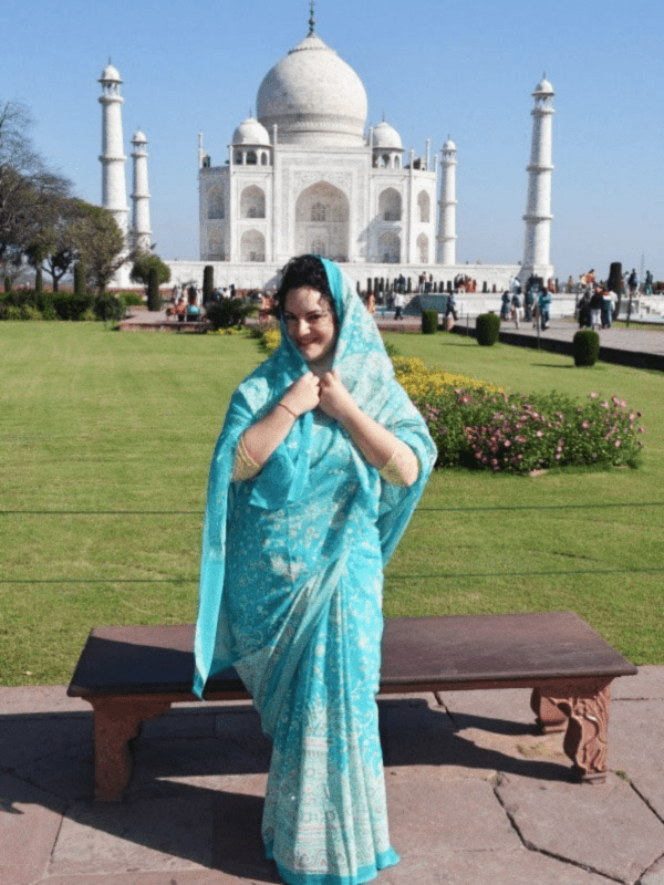 Isabel de "Mi Viaje a la India" en el Taj Mahal