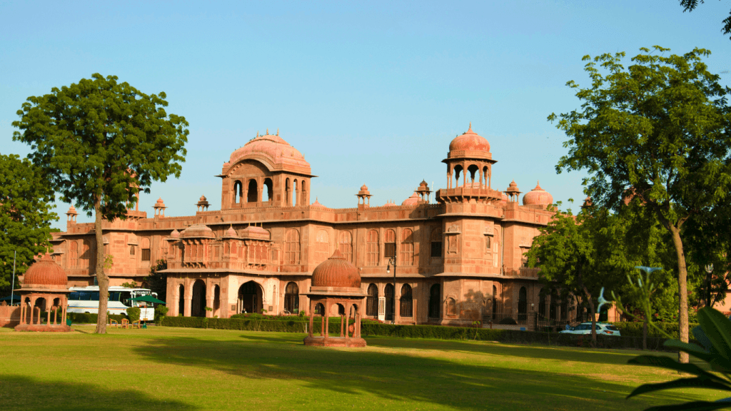Facade of the Lalgarh Palace in Bikaner