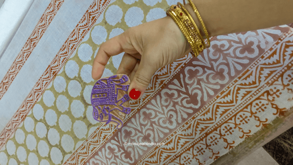 Block printing technique typical of Jaipur in India