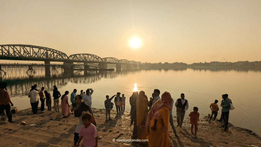 Pilgrims bathing in the Ghat near Howrah Kolkata