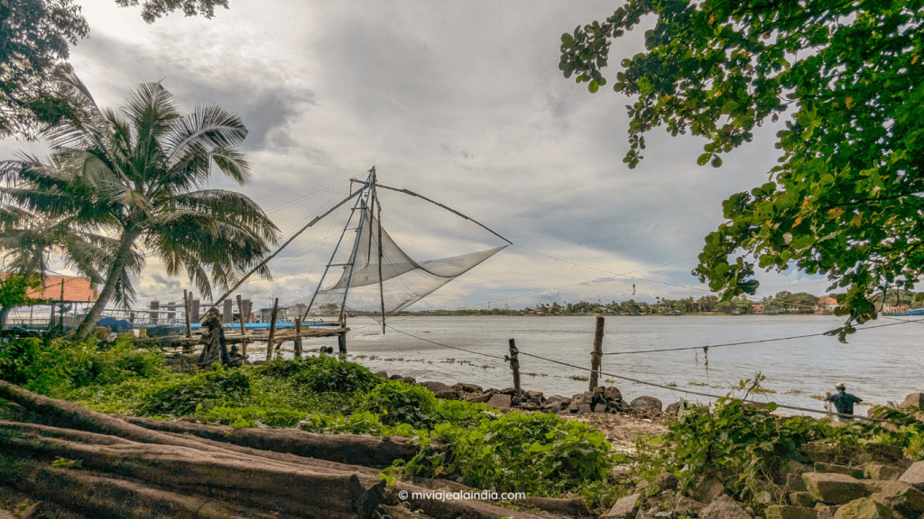 View of Chinese fishing nets in Kochi